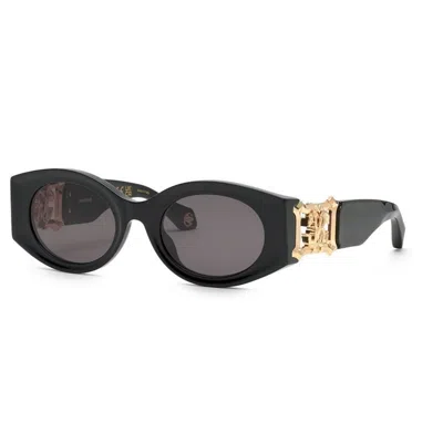 Roberto Cavalli Nero Lucido Acetate And Metal Sunglasses In Negro Brillante