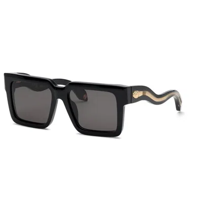 Roberto Cavalli Nero Lucido Acetate Sunglasses In Black