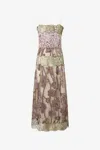 Roberto Cavalli Nude And Lilac Dress With Floral Pattern In Neutral