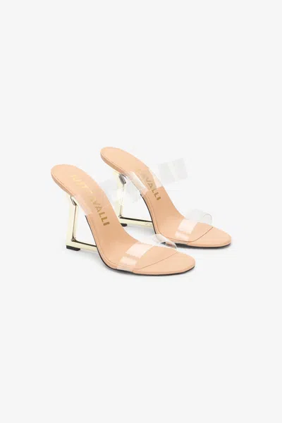 Roberto Cavalli Nude Pantoletten Mit Geometrischem Absatz In White