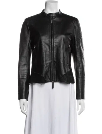 Pre-owned Roberto Cavalli Nylon Biker Jacket In Black