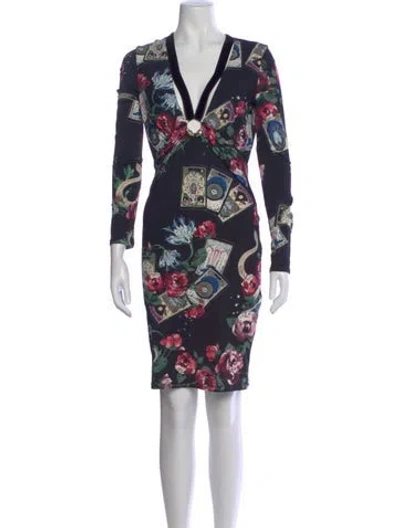 Pre-owned Roberto Cavalli Nylon Knee-length Dress In Blue