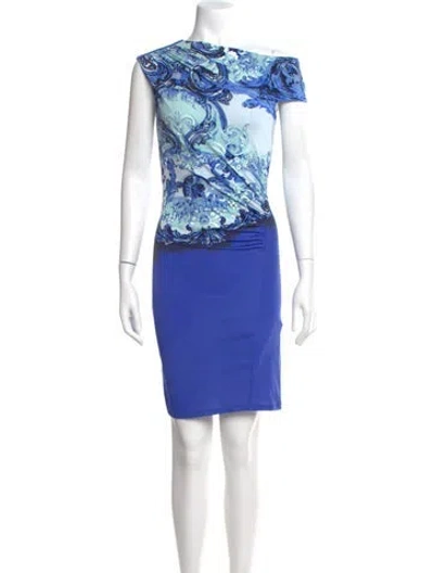 Pre-owned Roberto Cavalli Nylon Mini Dress In Blue
