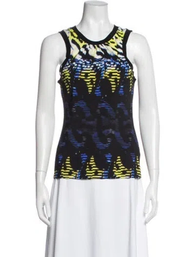 Pre-owned Roberto Cavalli Nylon Printed Top In Black