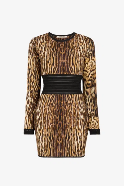 ROBERTO CAVALLI MINIKLEID MIT OZELOT-PRINT