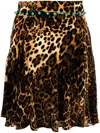 Roberto Cavalli Ocelot-print Velvet Mini Skirt In Neutrals