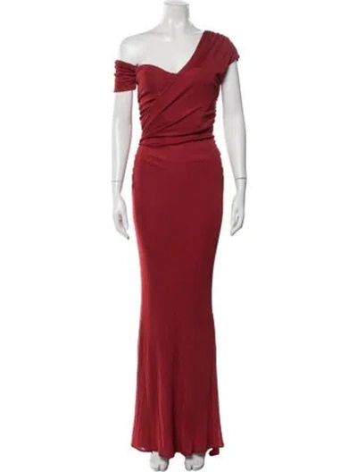Pre-owned Roberto Cavalli Off-the-shoulder Long Dress In Red