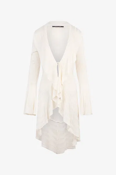 Roberto Cavalli Off-white Cardigan In Pink