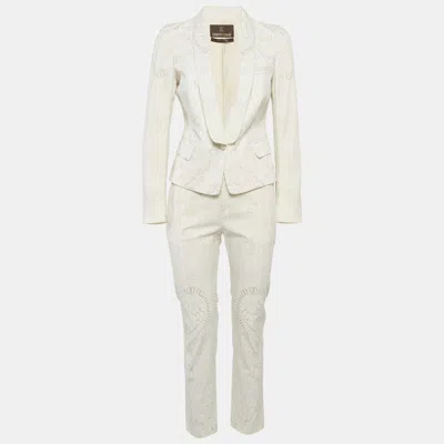 Roberto Cavalli Off-white Paisley Print Blazer & Pant Suits