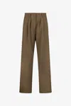 Roberto Cavalli Olive Green Wide-leg Trousers With Hook And Eye Detail