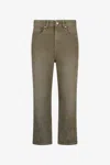 Roberto Cavalli Olive Green Cropped Jeans In Green