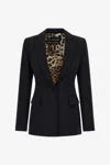 Roberto Cavalli One Button Blazer In Black