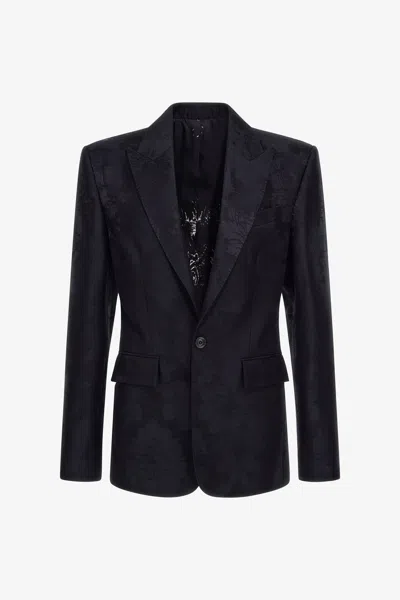 Roberto Cavalli One Button Blazer In Black