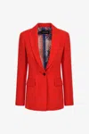Roberto Cavalli One Button Blazer In Red