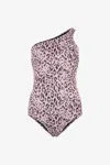Roberto Cavalli One-piece Swimsuit With Jaguar Skin Print In Purple