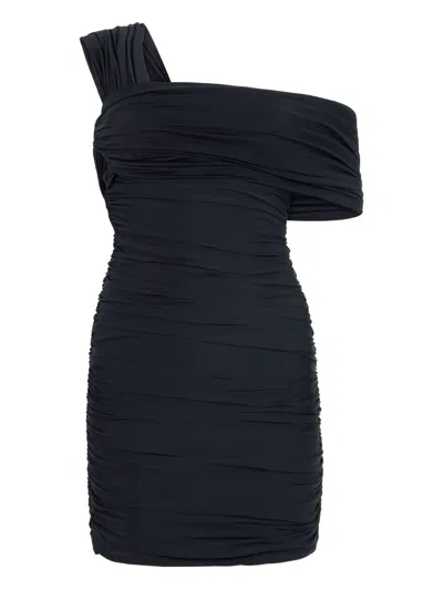 Roberto Cavalli One-shoulder Mini Dress In Black