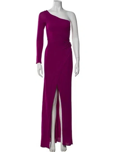 Pre-owned Roberto Cavalli One-shoulder Long Dress In Purple