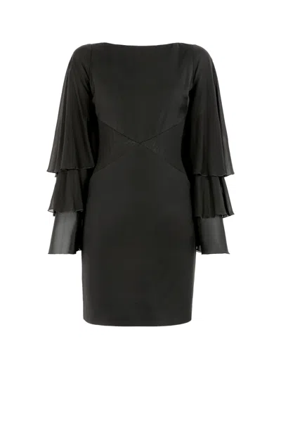 Roberto Cavalli Open-back Panelled Minidress In Black