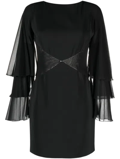 Roberto Cavalli Open-back Panelled Minidress In Black