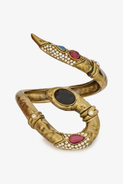 Roberto Cavalli Open Bracelet With Snake In Gold