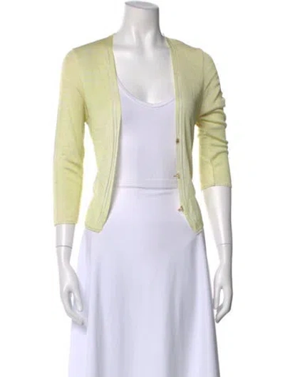 Pre-owned Roberto Cavalli Open Front Sweater In Yellow
