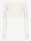 Roberto Cavalli Open-knit Crop Top In Neutrals