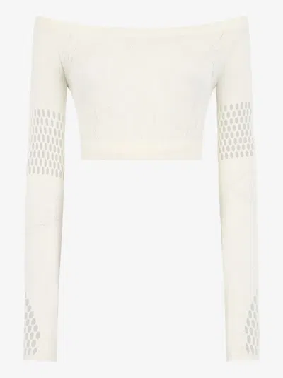 Roberto Cavalli Open-knit Crop Top In Neutrals