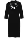 Roberto Cavalli Open-knit Detailed Midi Dress In Black