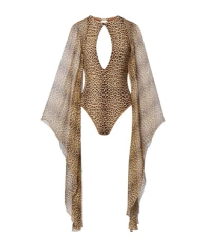 Roberto Cavalli Baby Jaguar Print One-piece Swimsuit In Multi