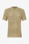 Roberto Cavalli Openwork Knit T-shirt In Light Brown