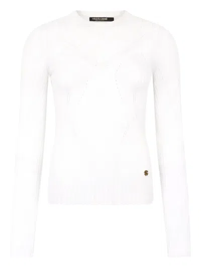 ROBERTO CAVALLI OPENWORK RIB-KNIT SWEATER