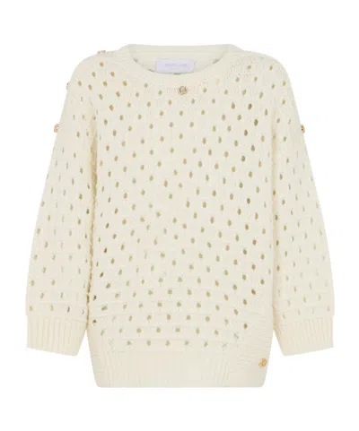 Roberto Cavalli Openwork Sweater In Neutral