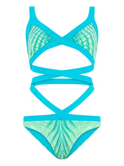 ROBERTO CAVALLI OPTICAL GLASS-PRINT SWIMSUIT