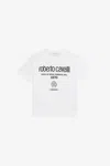 Roberto Cavalli Optical White T-shirt With Logo Lettering In White