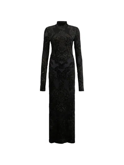 Roberto Cavalli Dress With Ornamental Black Print