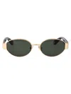 Roberto Cavalli Oro Rose' Lucido Totale Metal Sunglasses In Green