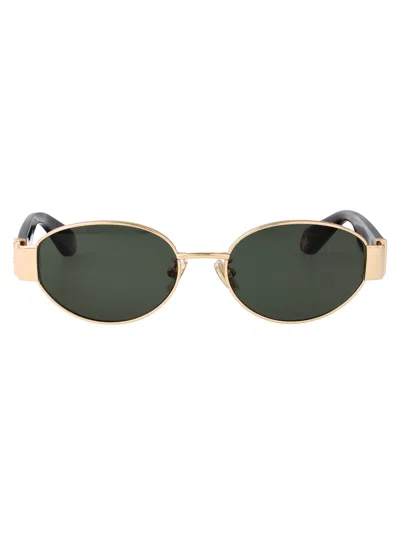 Roberto Cavalli Oro Rose' Lucido Totale Metal Sunglasses In Green