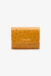 Roberto Cavalli Ostrich-effect Flap Card Holder In Yellow