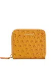 Roberto Cavalli Ostrich-effect Zip-around Wallet In Yellow