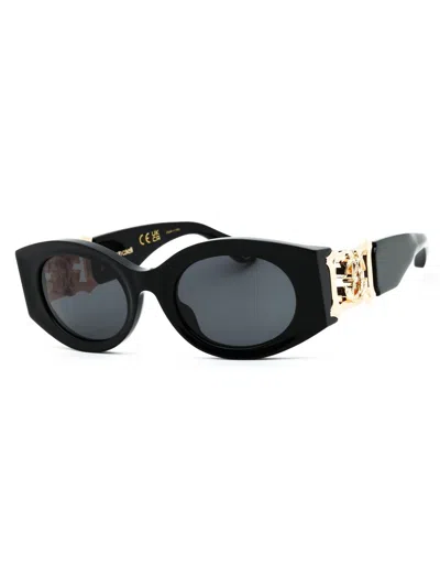 Roberto Cavalli Nero Lucido Acetate And Metal Sunglasses In Negro Brillante
