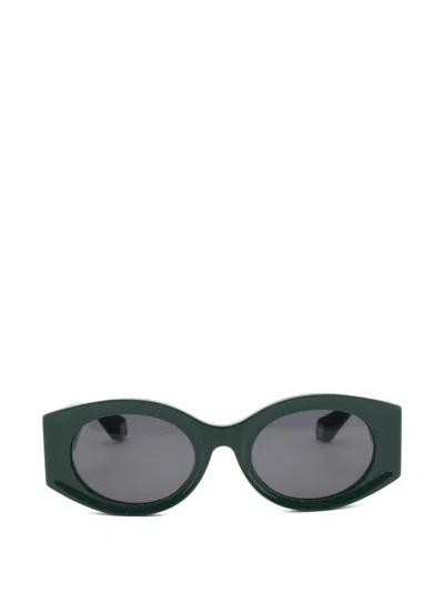Roberto Cavalli Oval Full-rim Sunglasses In Green