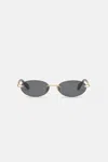 Roberto Cavalli Oval Rimless Sunglasses In Gray