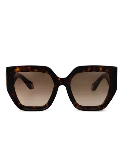 Roberto Cavalli Oversize-frame Sunglasses In Brown