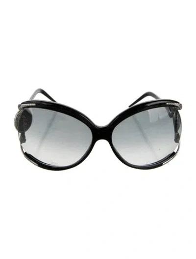 Pre-owned Roberto Cavalli Oversize Gradient Sunglasses In Black/silver