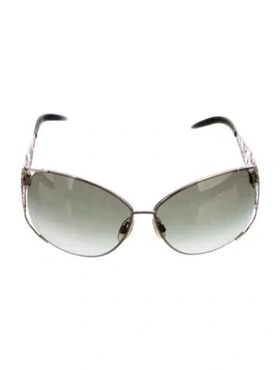 Pre-owned Roberto Cavalli Oversize Gradient Sunglasses In Red/silver