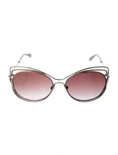 Pre-owned Roberto Cavalli Oversize Gradient Sunglasses In Silver