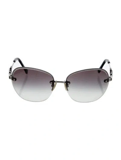 Pre-owned Roberto Cavalli Oversize Gradient Sunglasses In Silver