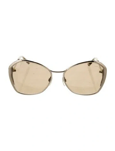Pre-owned Roberto Cavalli Oversize Mirrored Sunglasses In Brown