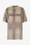 Roberto Cavalli Oversized T-shirt With Jaguar Skin Print In Jaguar
