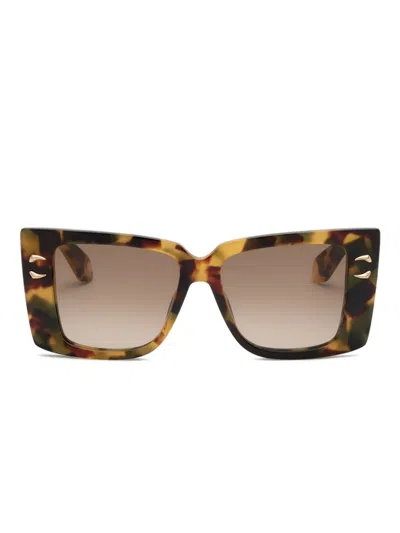 Roberto Cavalli Oversized-frame Sunglasses In Brown